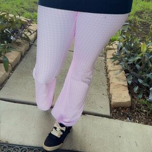 Pink Gingham Flared Bottoms